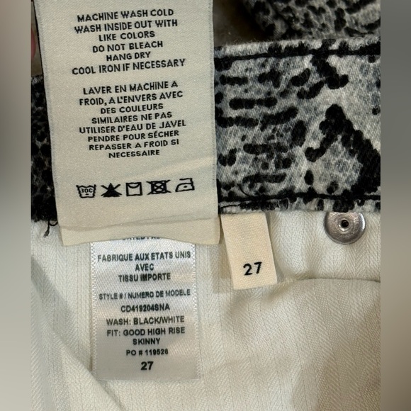 Women’s ALICE + OLIVIA Good High Rise Skinny Jeans in Snake- Size 27 - Picture 6 of 7